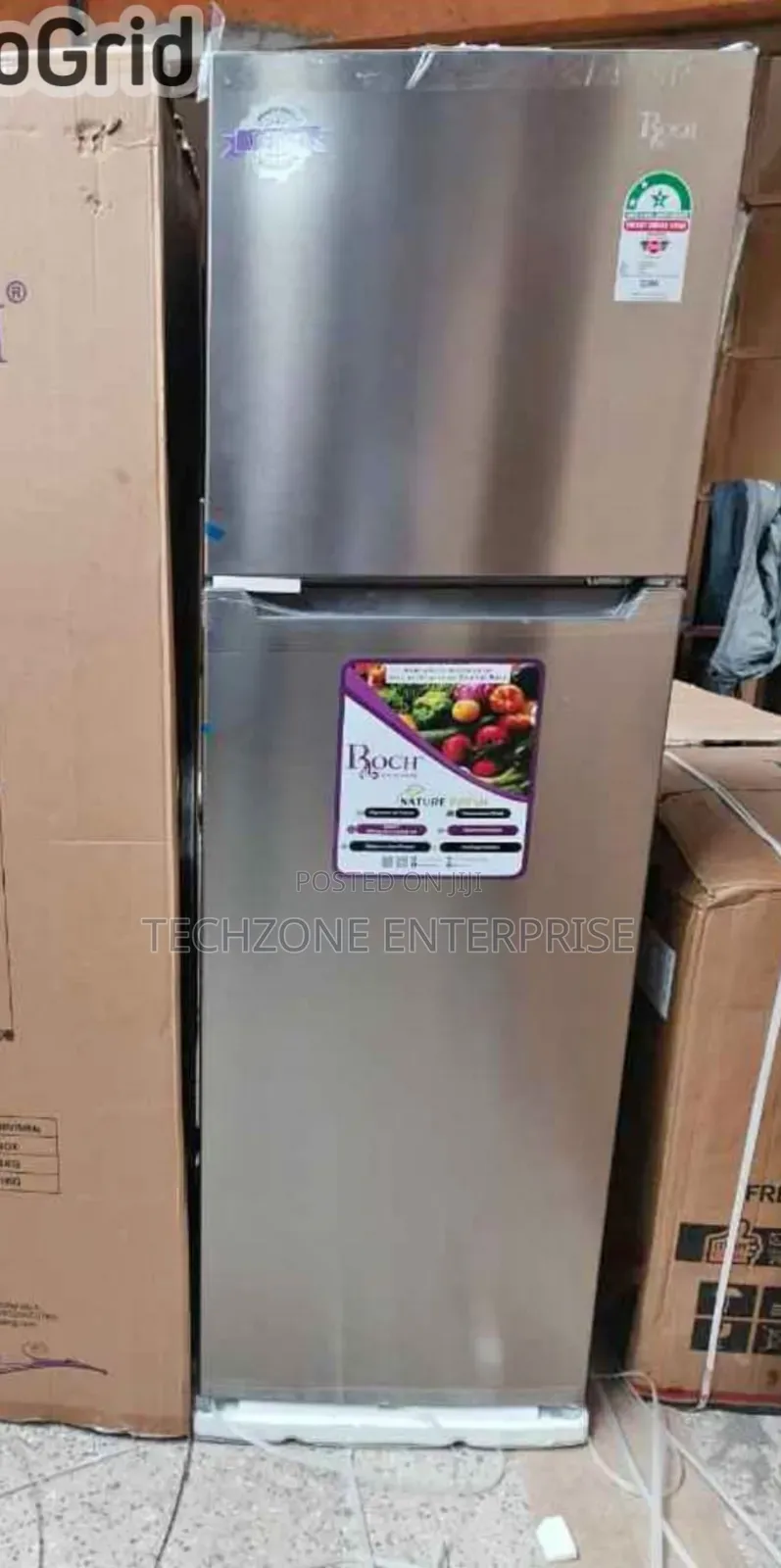 Roch (RFR-325-DT-I) 255l No Frost Double Door Refrigerator, Silver,,