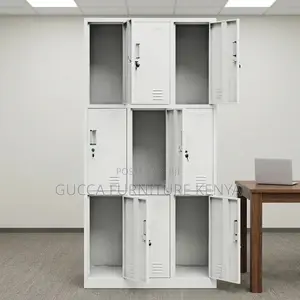 9 Door's Metallic White Gym Locker.