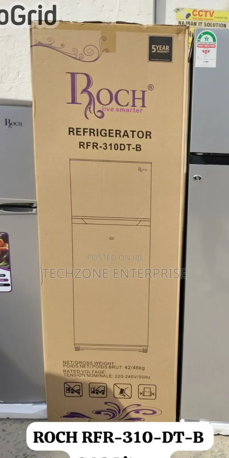 Roch 248 Litres RFR-310DT-B Double Door Refrigerator & 2 Star Rating,,