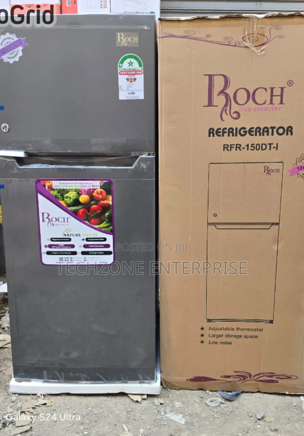 Roch 150dt Double Door Refrigerator With Large Storage Space,,