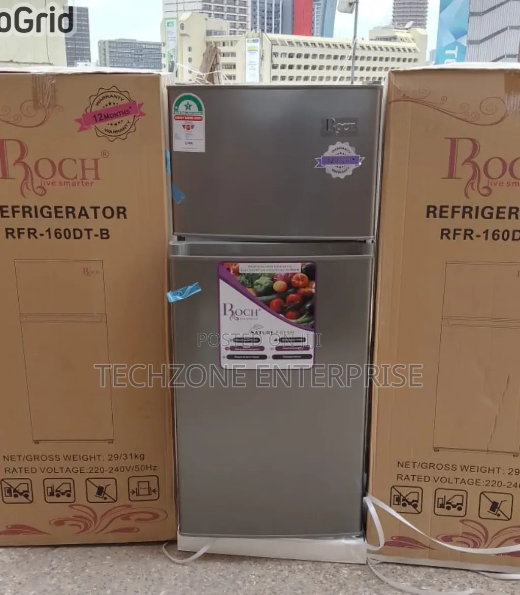 Roch 128litres RFR-160DT-B Double Door Refrigerator & LED Lights,,