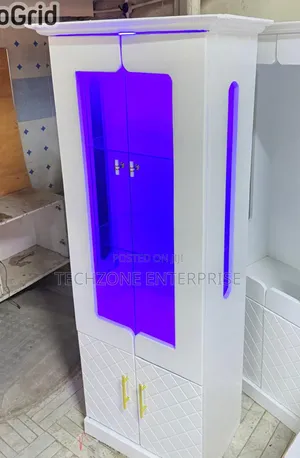 White Kitchen Cabinet With Glass Doors,,