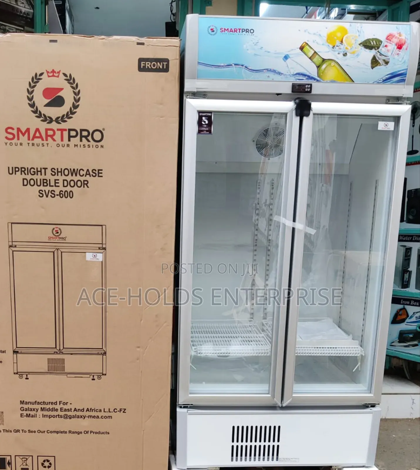 *Smartpro Upright Showcase Side by Side Fridge (SVS600) - 450 Litres