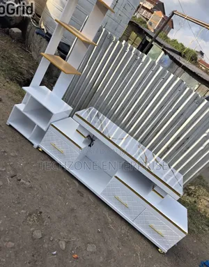 Modern TV Stand With  LED Lights With Inbuilt Flower Decor Stand  ,,