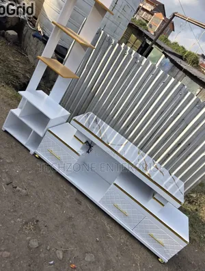 Modern TV Stand With  LED Lights With Inbuilt Flower Decor Stand  ,,
