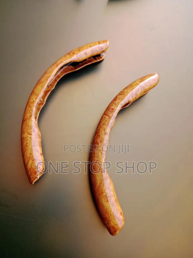 Brown Wood Grain Split Pattern Snap on Segmented Steering Wheel Cover - thumbnail 2