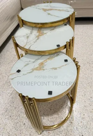 Modern Luxury 3-Piece Pure Marble Executive Table Set