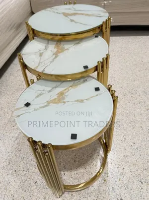 Modern Luxury 3-Piece Pure Marble Executive Table Set