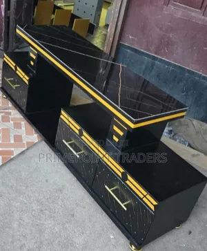 TV Stand,Luxury Marble-Finish TV Console With LED Lighting