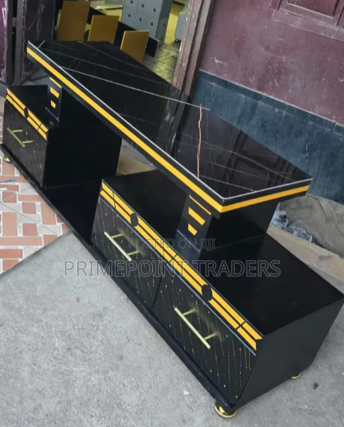 TV Stand,Luxury Marble-Finish TV Console With LED Lighting
