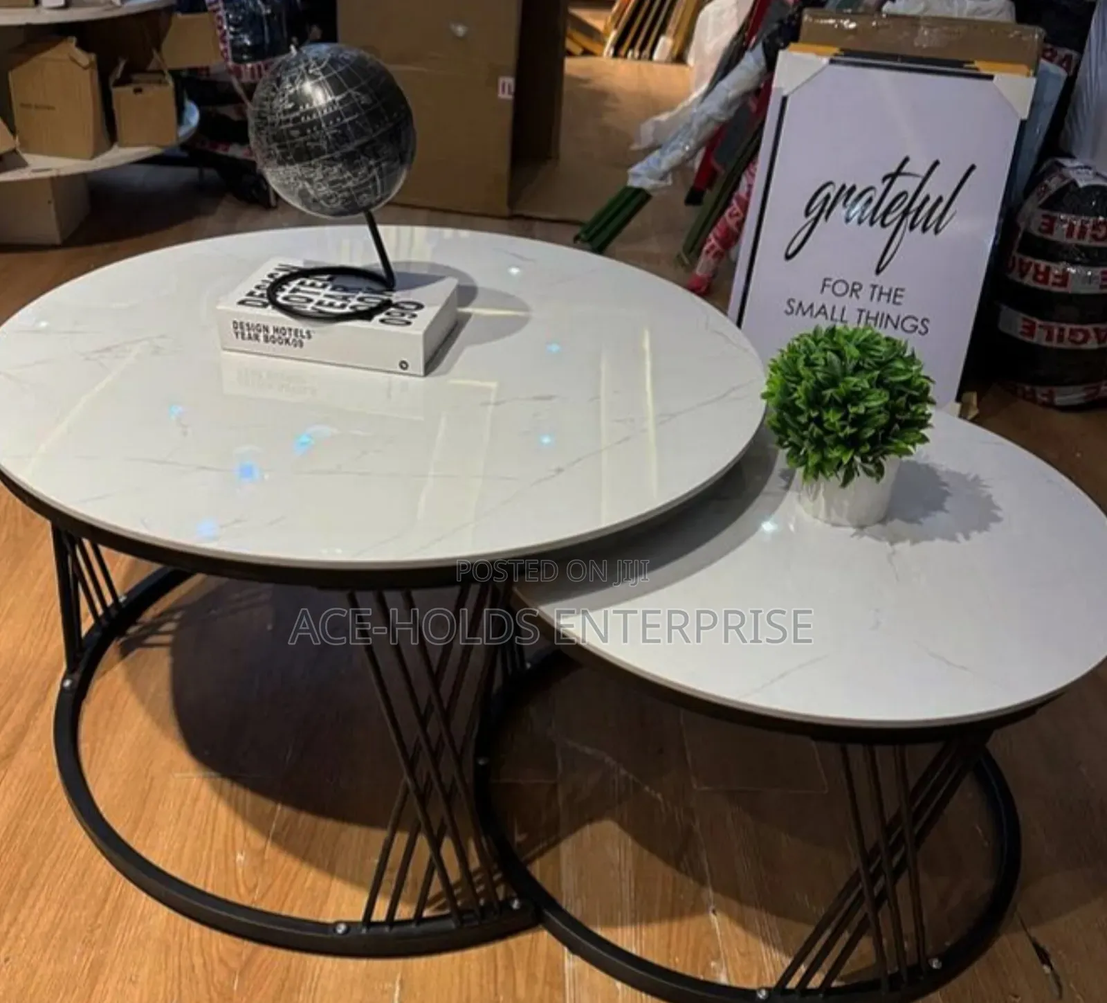 Pure Top Marble Stone Nesting Coffee Table Set