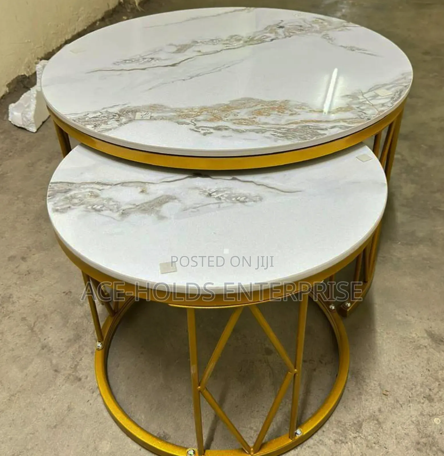 Pure Top Marble Stone Nesting Coffee Table Set