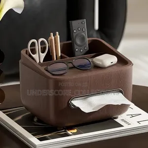 *Multifunctional Wood Grain Tissue Holder Storage*