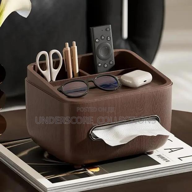 *Multifunctional Wood Grain Tissue Holder Storage*