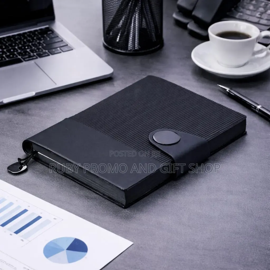 Executive Button Leather Cover A5 Notebooks