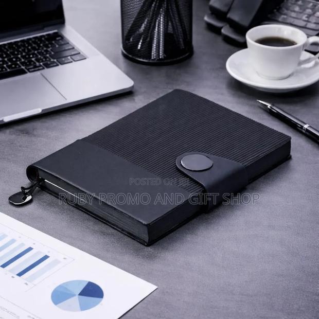 Executive Button Leather Cover A5 Notebooks