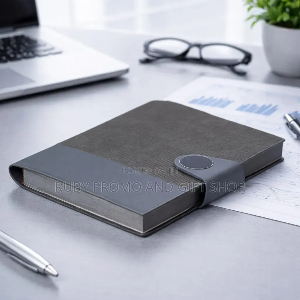 Executive Button Leather Cover A5 Notebooks