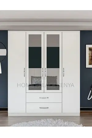 Home Wardrobe;4 Door Bedroom Wardrobe With Mirror and Spacious Storage