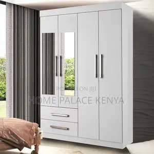 Home Wardrobe;4 Door Bedroom Wardrobe With Mirror and Spacious Storage