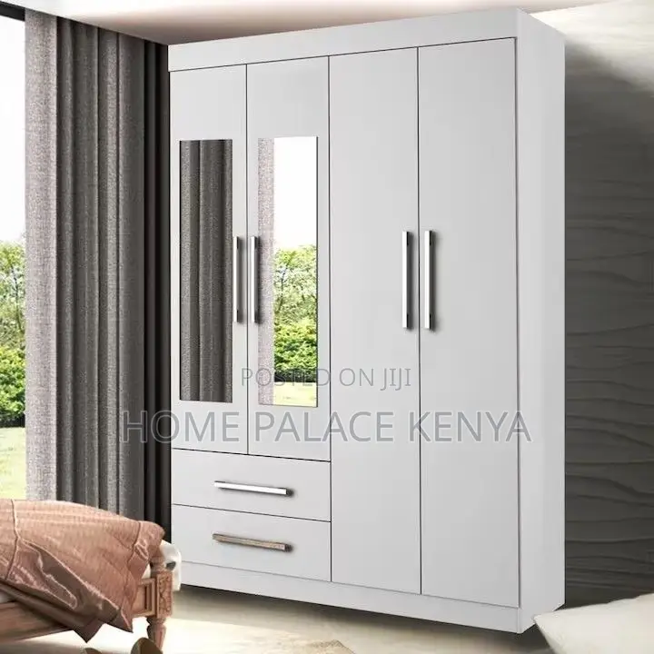 Home Wardrobe;4 Door Bedroom Wardrobe With Mirror and Spacious Storage