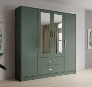 Home Wardrobe;4 Door Bedroom Wardrobe With Mirror and Spacious Storage