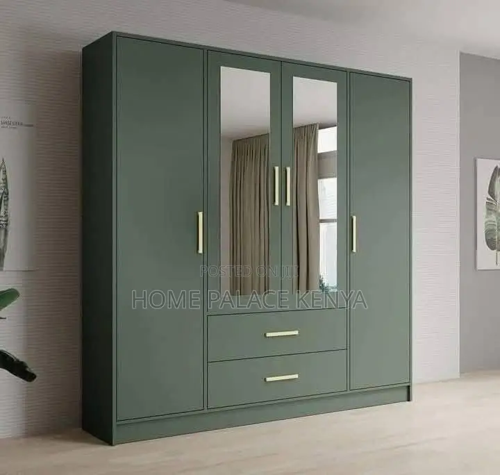 Home Wardrobe;4 Door Bedroom Wardrobe With Mirror and Spacious Storage