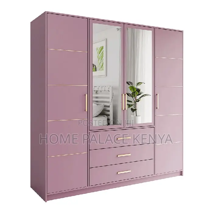 Home Wardrobe;4 Door Bedroom Wardrobe With Mirror and Spacious Storage