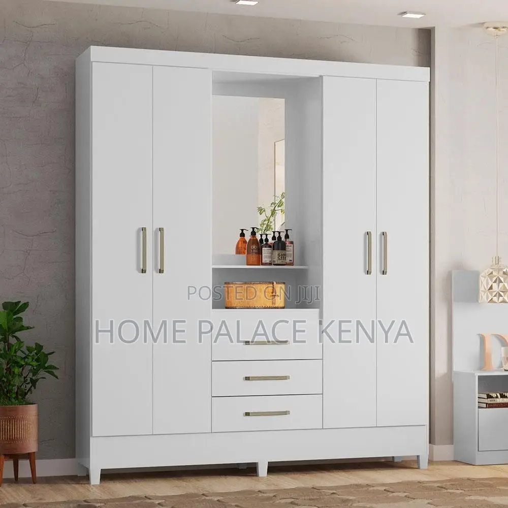 Home Wardrobe;4 Door Bedroom Wardrobe With Mirror and Spacious Storage