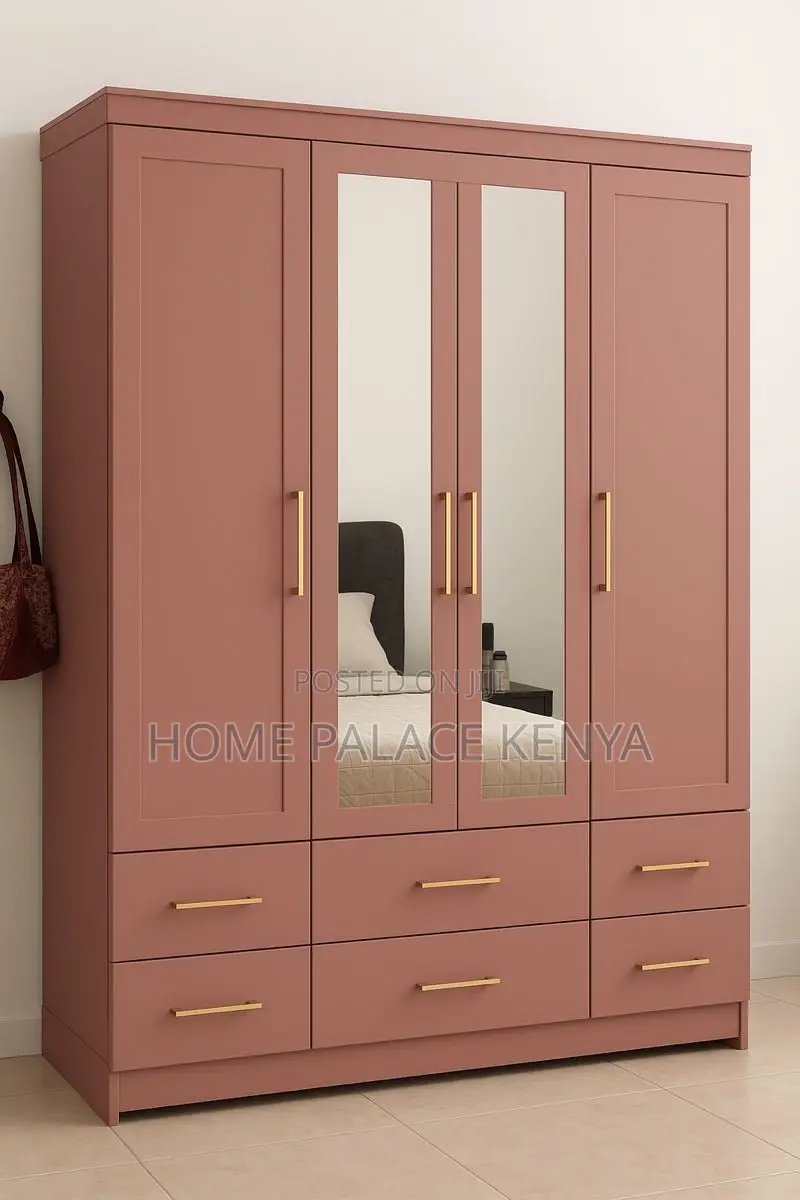 Home Wardrobe;4 Door Bedroom Wardrobe With Mirror and Spacious Storage
