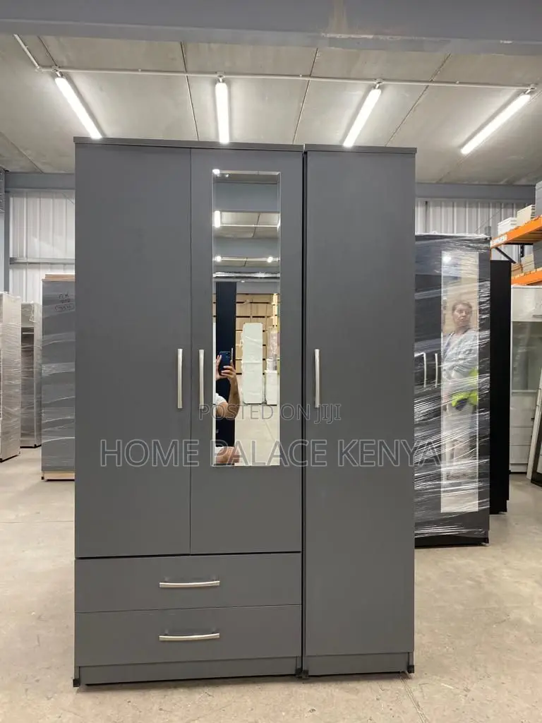 Home Wardrobe;4 Door Bedroom Wardrobe With Mirror and Spacious Storage