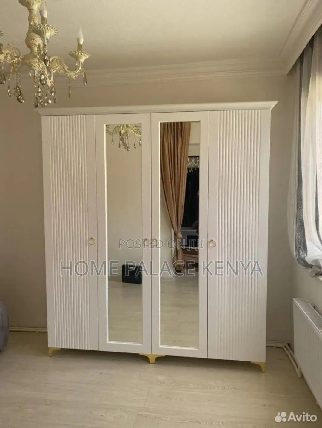 Home Wardrobe;4 Door Bedroom Wardrobe With Mirror and Spacious Storage