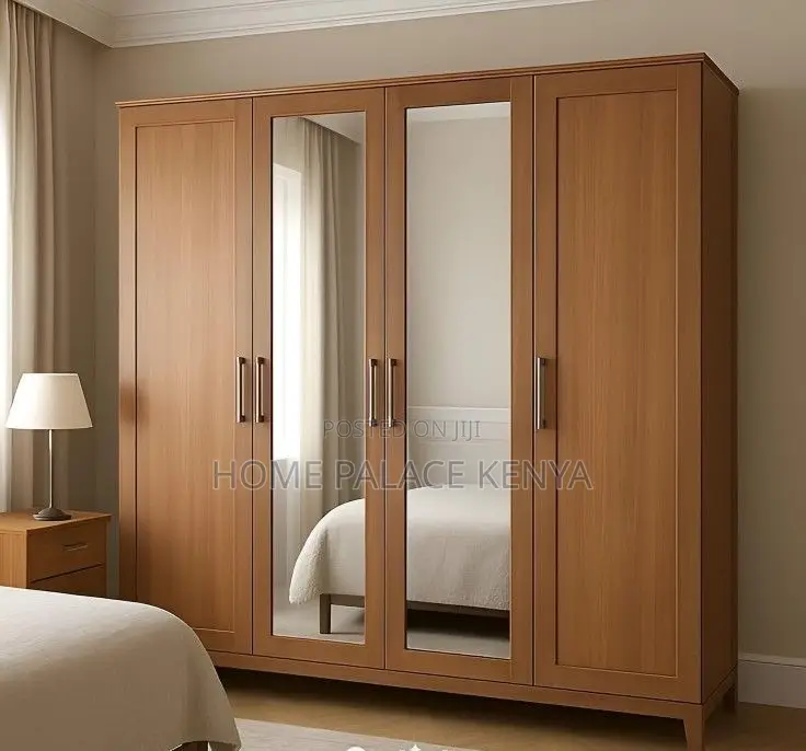 Home Wardrobe;4 Door Bedroom Wardrobe With Mirror and Spacious Storage