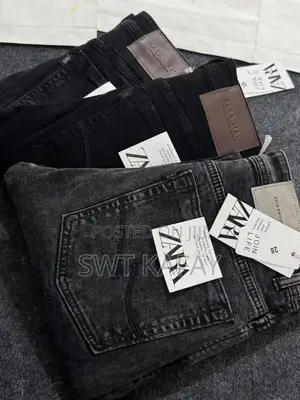 Zara Man Wide Leg Jeans Black Size 34-42= Brand New