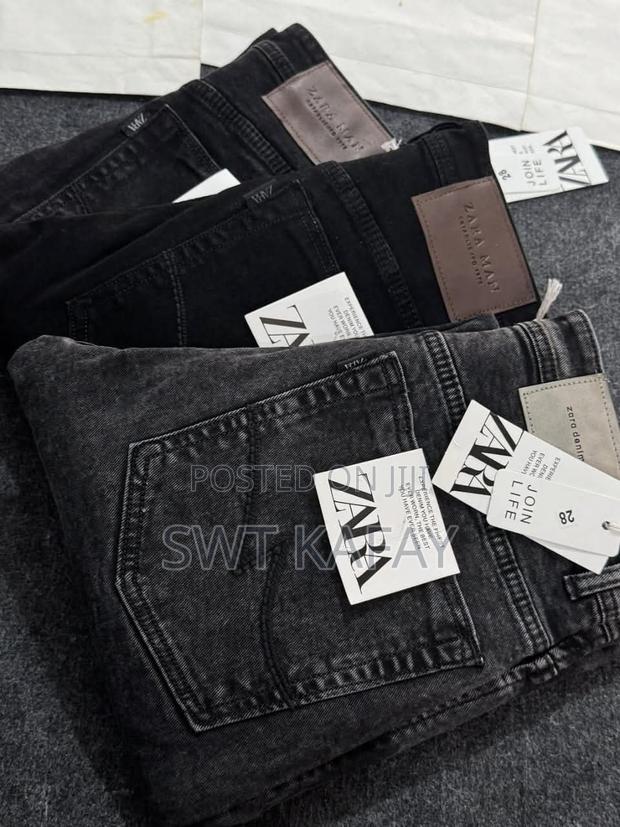 Zara Man Wide Leg Jeans Black Size 34-42= Brand New