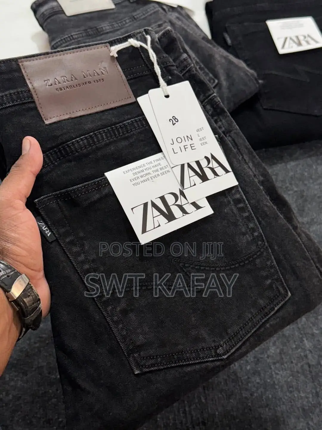 Zara Man Wide Leg Jeans Black Size 34-42= Brand New