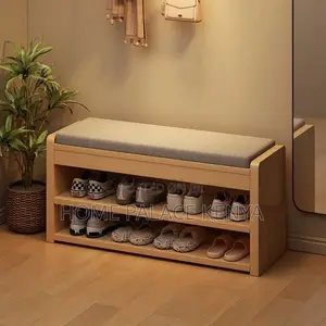 Shoe Rack; Contemporary Wooden Shoe Rack With Cabinet Storage