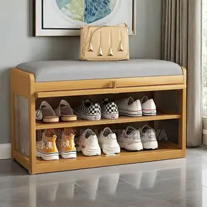 Shoe Rack; Contemporary Wooden Shoe Rack With Cabinet Storage