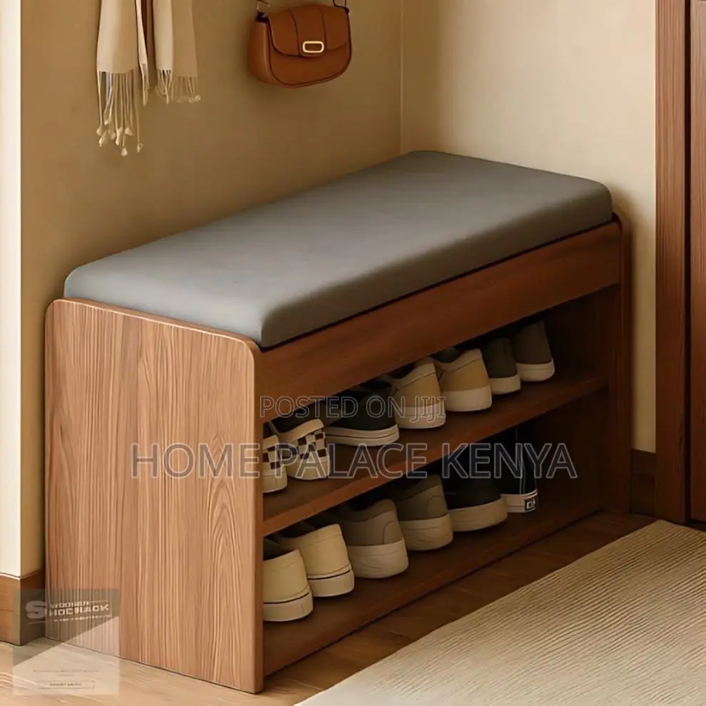 Shoe Rack; Contemporary Wooden Shoe Rack With Cabinet Storage