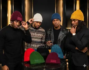 Unisex Chunky-Knit, Distressed Beanies