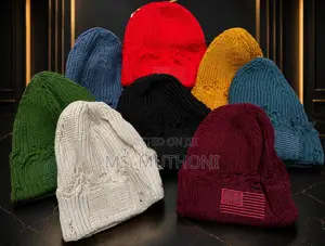 Unisex Chunky-Knit, Distressed Beanies