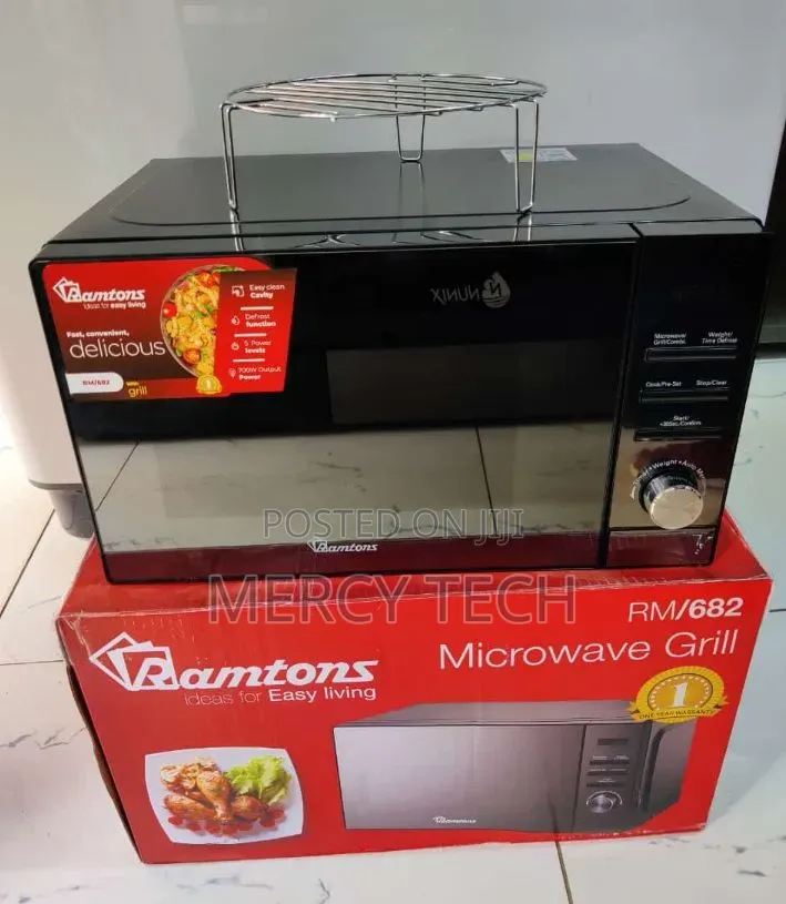 *Ramtons 20Litres Digital Microwave RM 682 With Grill (Black Glass)