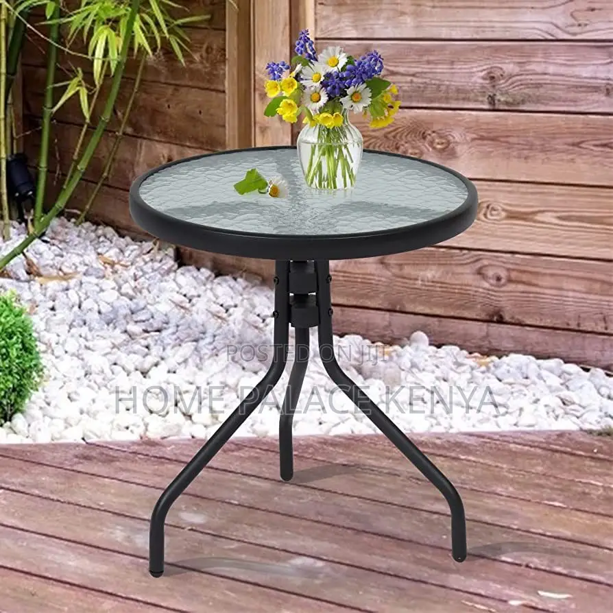 Balcony Table; Best Quality Tempered Round Glass Dining Table