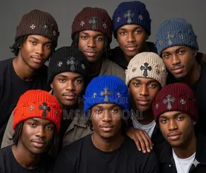 Ribbed , Distressed  Chrome Hearts Beanie