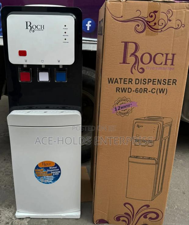 ROCH 3 Taps Water Dispenser - Compressor (Top Load) Black & White