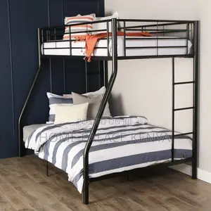 Bunk Bed; Two Tier Metal Bunk Bed for Kids With Space Saving Bedroom