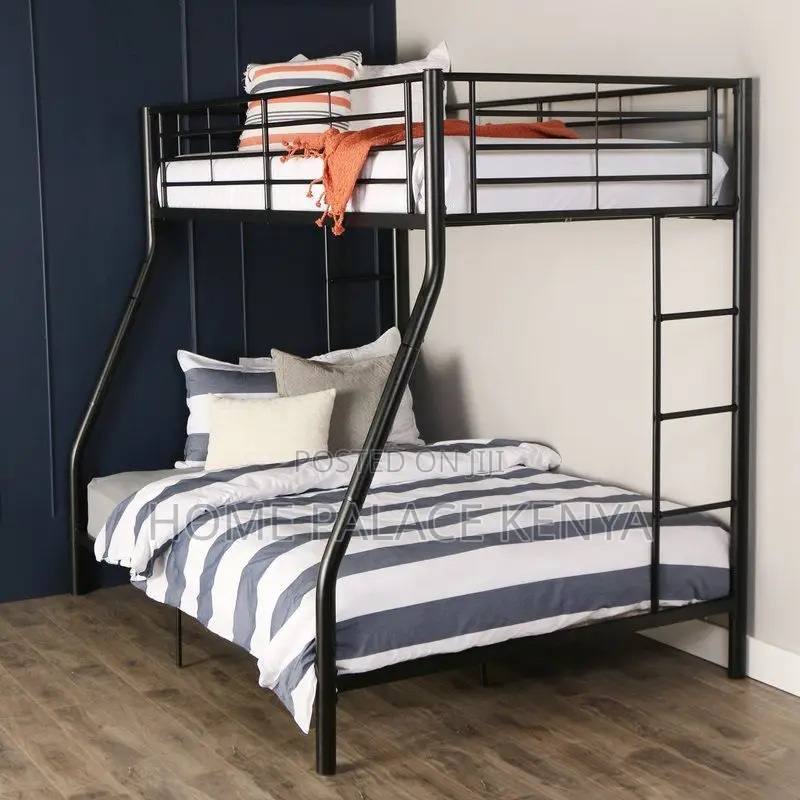 Bunk Bed; Two Tier Metal Bunk Bed for Kids With Space Saving Bedroom