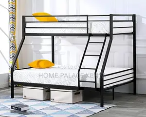Bunk Bed; Two Tier Metal Bunk Bed for Kids With Space Saving Bedroom