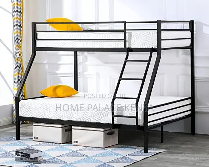 Bunk Bed; Two Tier Metal Bunk Bed for Kids With Space Saving Bedroom