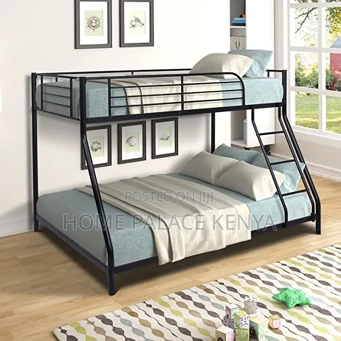 Bunk Bed; Two Tier Metal Bunk Bed for Kids With Space Saving Bedroom