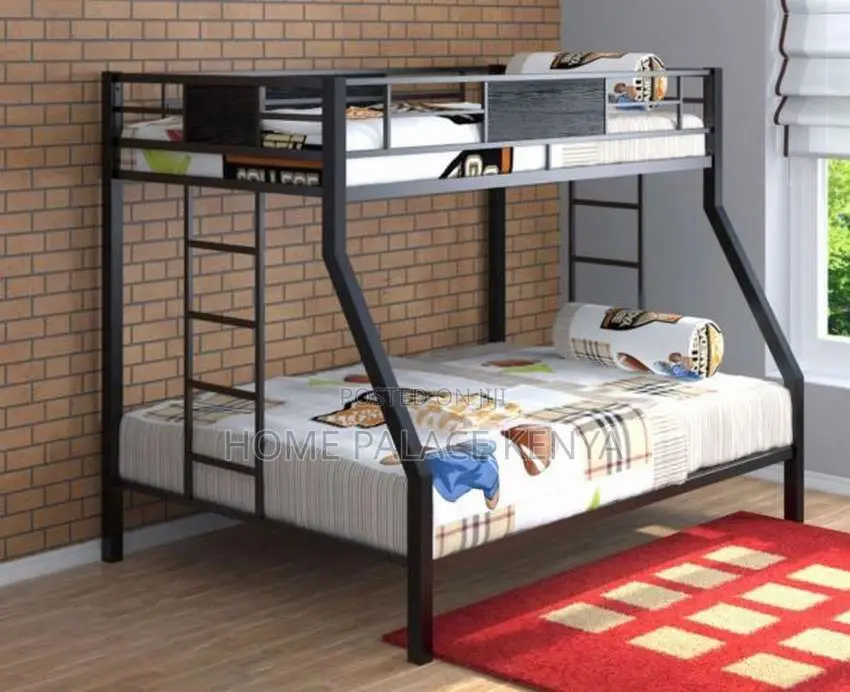 Bunk Bed; Two Tier Metal Bunk Bed for Kids With Space Saving Bedroom